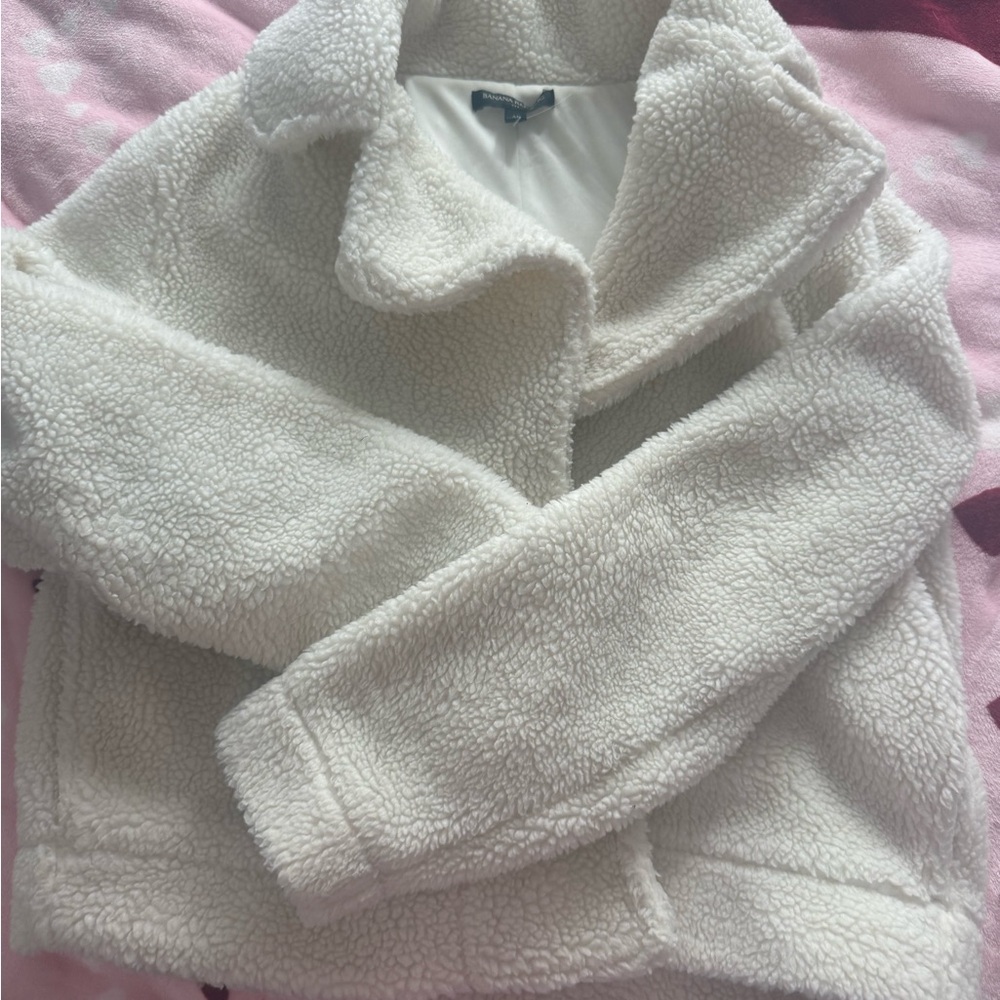 Banana Republic White Sherpa Jacket